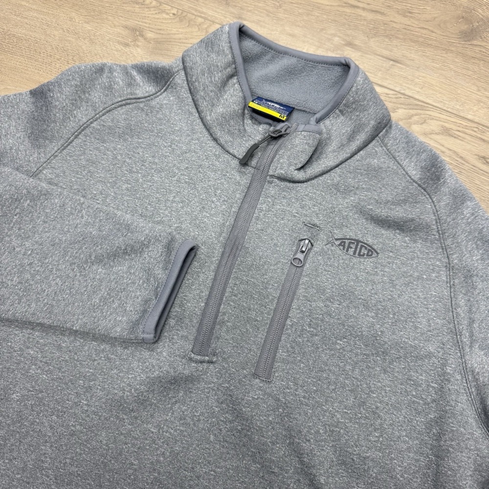 Aftco Fishing Grey 1/4 Zip Pullover‎ Men's Sz M Performance